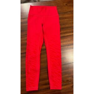 Lululemon Wunder Under High-Rise Tight 25 Camo Jacquard Red LW5BDKS Size 4